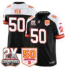 Tampa Bay Buccaneers Vita Vea 2-Time Champions Patch Throwback Vapor Limited Jersey - All Stitched - Black Alternate