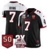 Tampa Bay Buccaneers Bucky Irving 2-Time Champions Patch Vapor Limited Jersey - All Stitched - Black Alternate