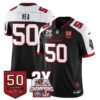 Tampa Bay Buccaneers Vita Vea 2-Time Champions Patch Vapor Limited Jersey - All Stitched - Black Alternate