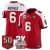 Tampa Bay Buccaneers Baker Mayfield 2-Time Champions Patch Vapor Limited Jersey - All Stitched - Red Alternate