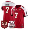 Tampa Bay Buccaneers Bucky Irving 2-Time Champions Patch Vapor Limited Jersey - All Stitched - Red Alternate