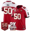 Tampa Bay Buccaneers Vita Vea 2-Time Champions Patch Vapor Limited Jersey - All Stitched - Red Alternate