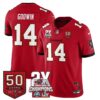 Tampa Bay Buccaneers Chris Godwin 2-Time Champions Patch Vapor Limited Jersey - All Stitched - Red