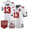 Tampa Bay Buccaneers Mike Evans 2-Time Champions Patch Vapor Limited Jersey - All Stitched - White