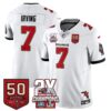 Tampa Bay Buccaneers Bucky Irving 2-Time Champions Patch Vapor Limited Jersey - All Stitched - White
