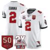 Tampa Bay Buccaneers Emeka Egbuka 2-Time Champions Patch Vapor Limited Jersey - All Stitched - White