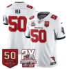 Tampa Bay Buccaneers Vita Vea 2-Time Champions Patch Vapor Limited Jersey - All Stitched - White