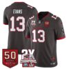 Tampa Bay Buccaneers Mike Evans 2-Time Champions Patch Vapor Limited Jersey - All Stitched - Pewter