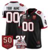 Tampa Bay Buccaneers 2-Time Champions Patch Vapor Limited Custom Jersey - All Stitched - Black Alternate