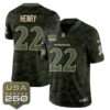 Baltimore Ravens Derrick Henry 2026 Salute to Service Vapor Jersey - All Stitched - Camo