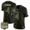 Baltimore Ravens Zay Flowers 2026 Salute to Service Vapor Jersey - All Stitched - Camo