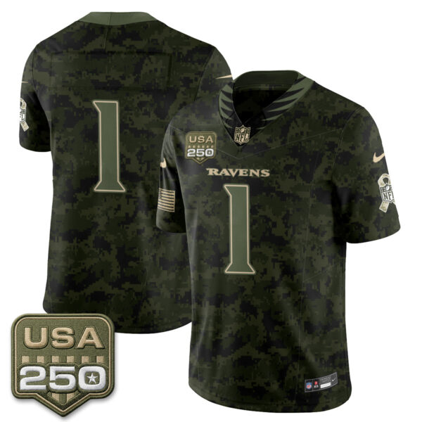 Baltimore Ravens Team 2026 Salute to Service Vapor Jersey - All Stitched - Camo