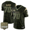Los Angeles Chargers Rashawn Slater 2026 Salute to Service Vapor Jersey - All Stitched - Camo