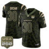 Cincinnati Bengals Chase Brown 2026 Salute to Service Vapor Jersey - All Stitched - Camo
