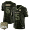 Atlanta Falcons Drake London 2026 Salute to Service Vapor Jersey - All Stitched - Camo