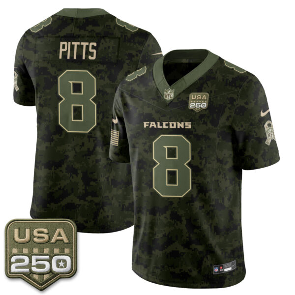Atlanta Falcons Kyle Pitts 2026 Salute to Service Vapor Jersey - All Stitched - Camo
