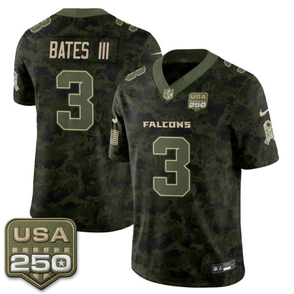 Atlanta Falcons Jessie Bates III 2026 Salute to Service Vapor Jersey - All Stitched - Camo