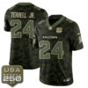 Atlanta Falcons A.J. Terrell Jr. 2026 Salute to Service Vapor Jersey - All Stitched - Camo