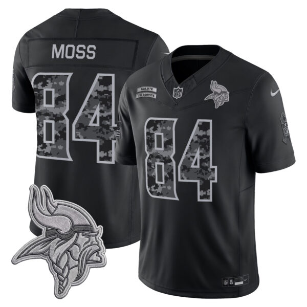 Minnesota Vikings Randy Moss 2026 Salute to Service Vapor Limited Jersey - All Stitched