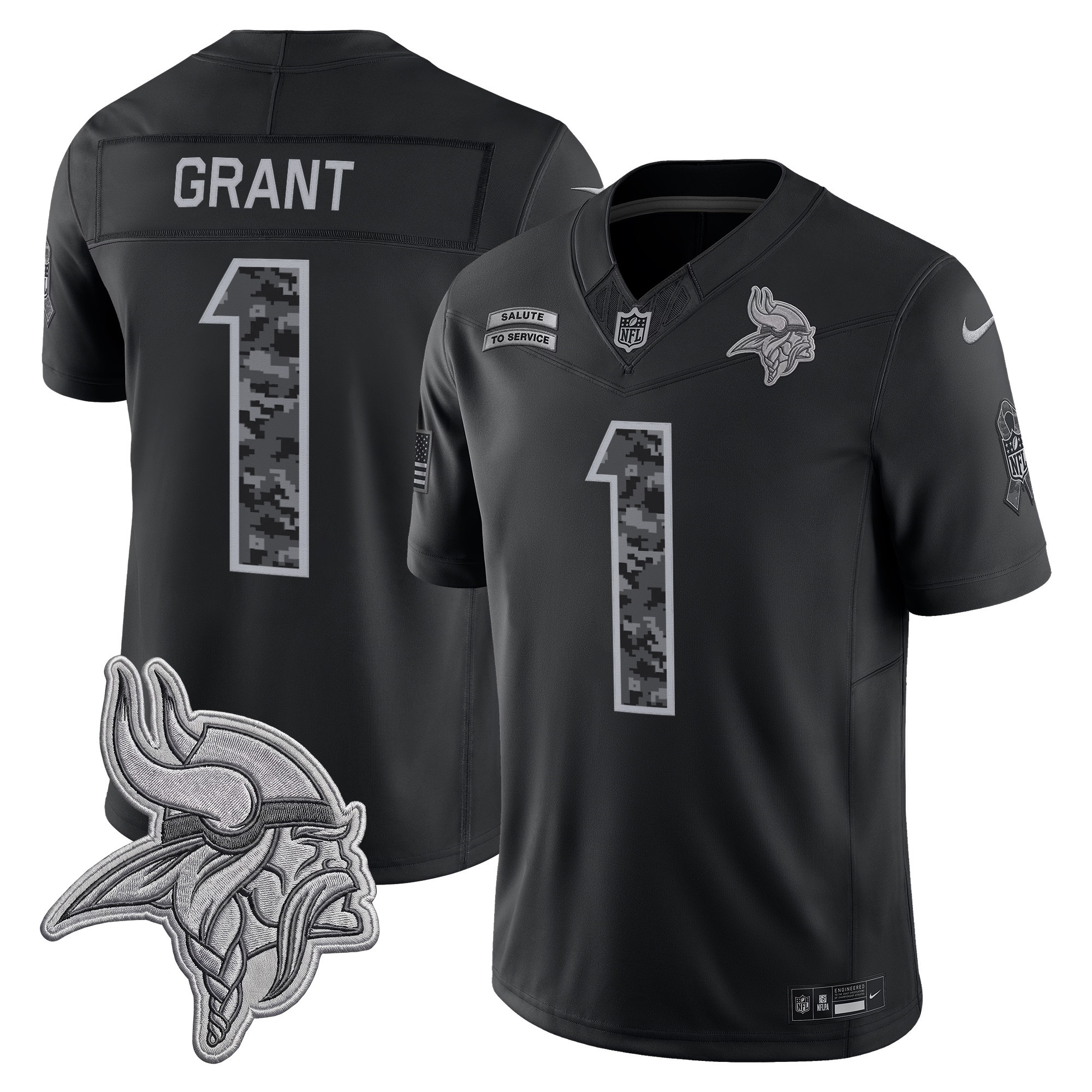 Minnesota Vikings Bud Grant 2026 Salute to Service Vapor Limited Jersey - All Stitched