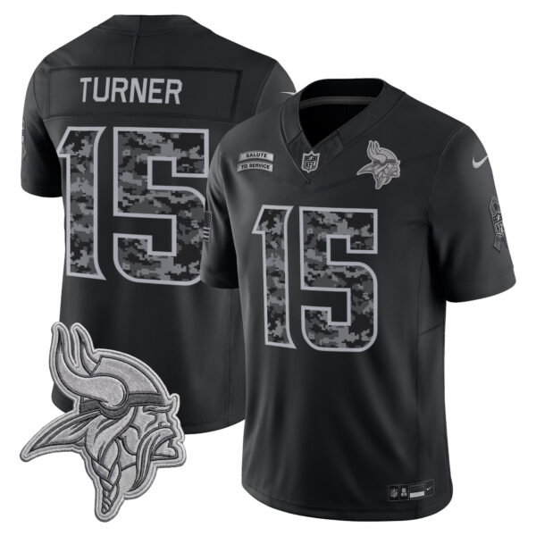 Minnesota Vikings Dallas Turner 2026 Salute to Service Vapor Limited Jersey - All Stitched