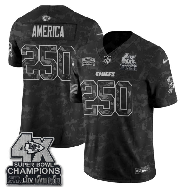 Kansas City Chiefs America 2026 Salute to Service Edition Vapor Jersey - All Stitched