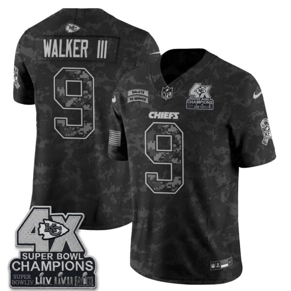 Kansas City Chiefs Kenneth Walker III 2026 Salute to Service Edition Vapor Jersey - All Stitched
