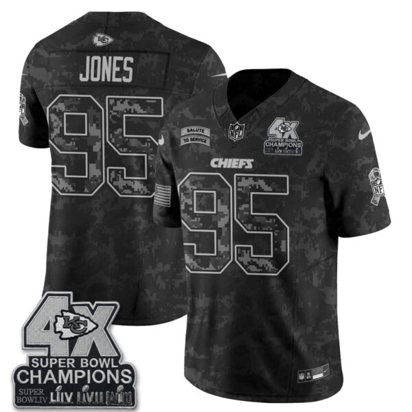 Kansas City Chiefs Chris Jones 2026 Salute to Service Edition Vapor Jersey - All Stitched