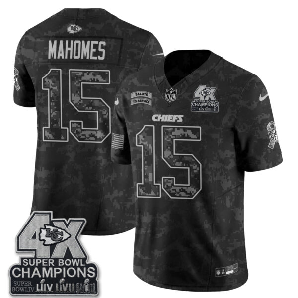 Kansas City Chiefs Patrick Mahomes 2026 Salute to Service Edition Vapor Jersey - All Stitched