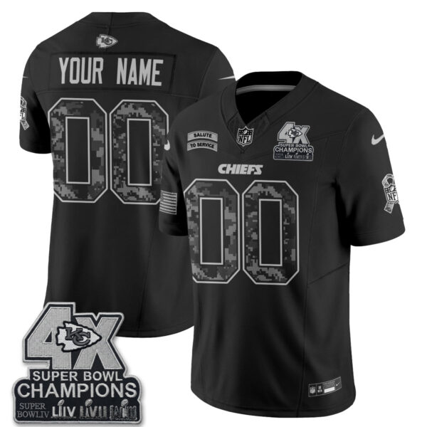 Kansas City Chiefs 2026 Salute to Service Edition Vapor Custom Jersey - All Stitched