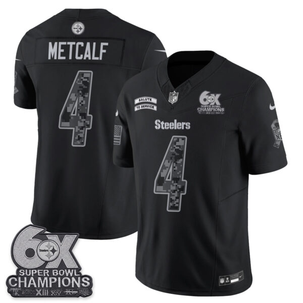 Pittsburgh Steelers DK Metcalf 2026 Salute to Service Edition Vapor Jersey - All Stitched