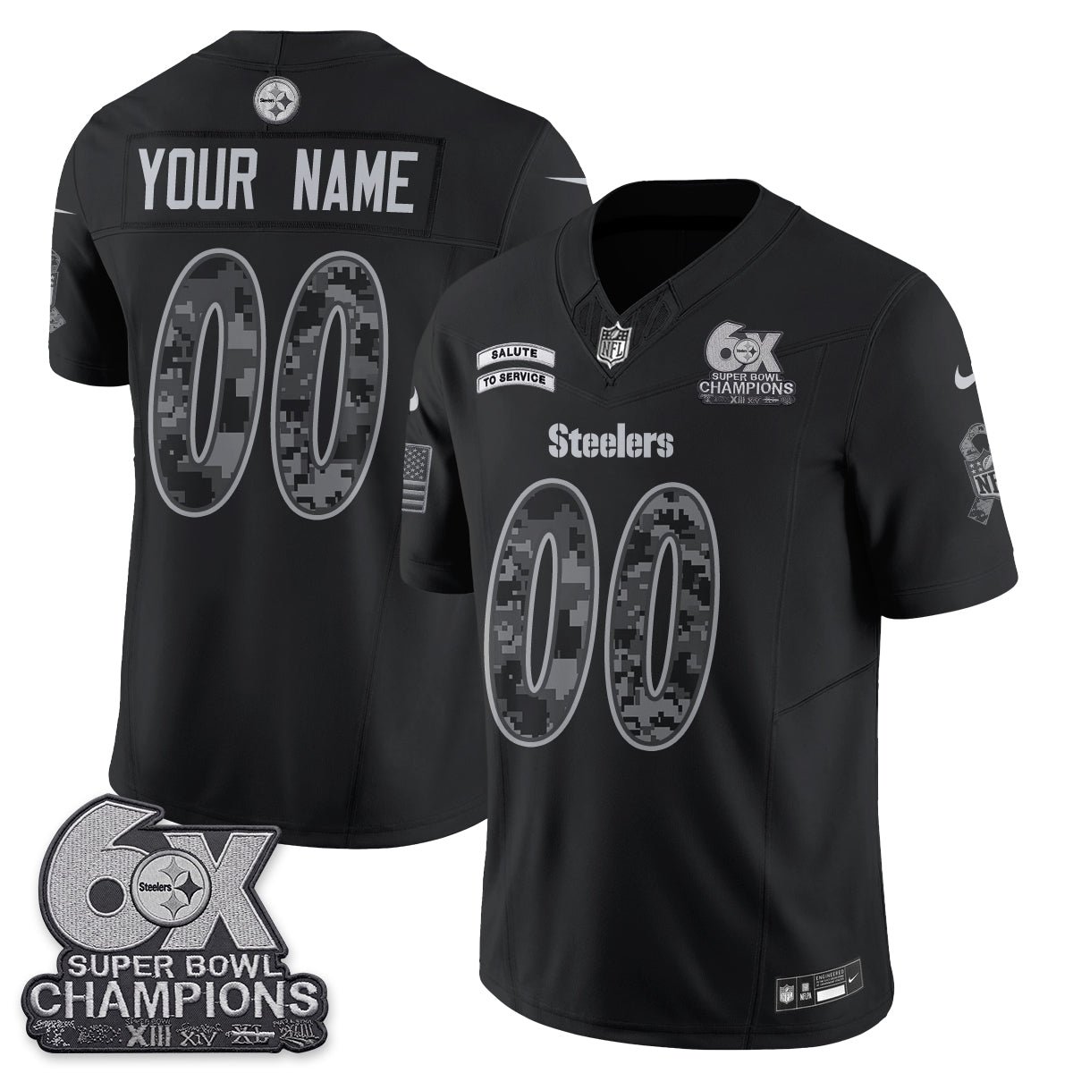Pittsburgh Steelers 2026 Salute to Service Edition Vapor Custom Jersey - All Stitched