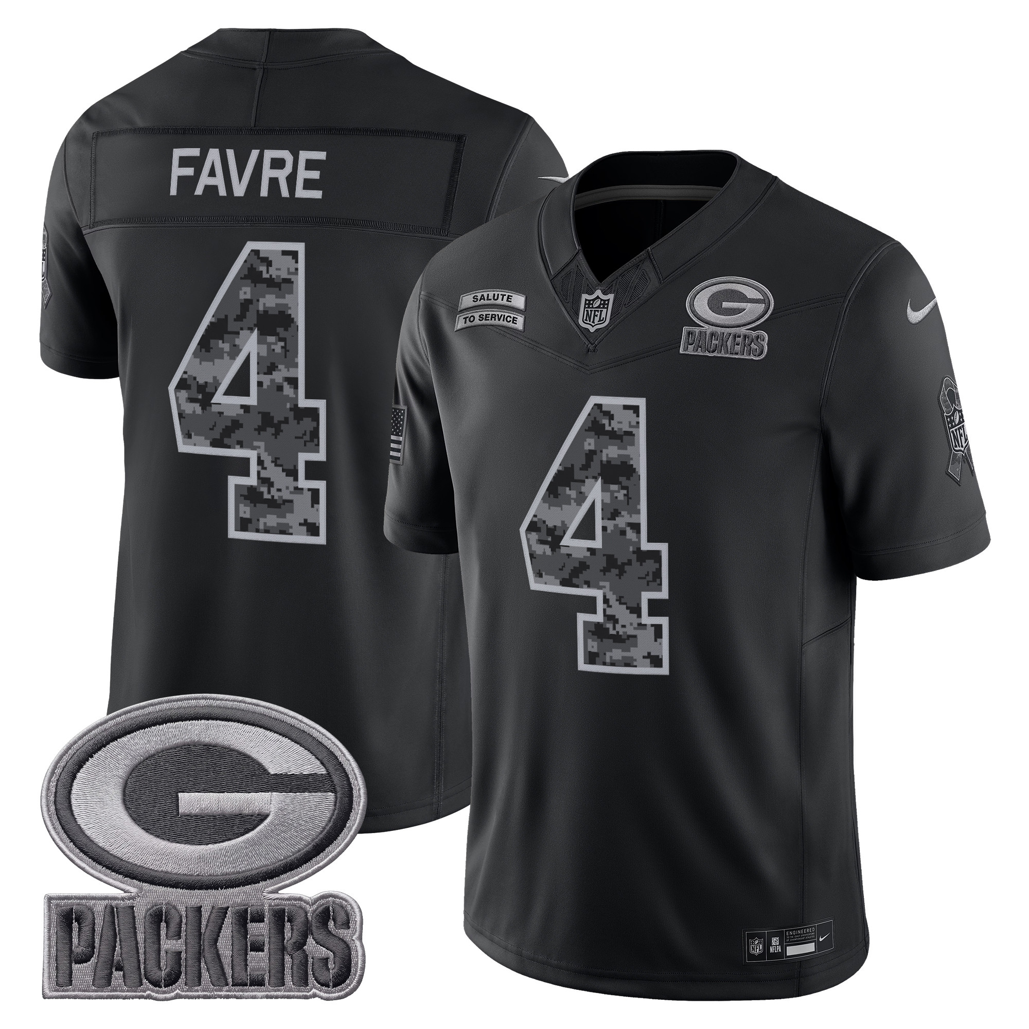 Green Bay Packers Brett Favre 2026 Salute to Service Vapor Limited Jersey - All Stitched