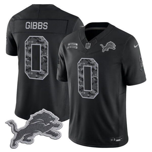 Detroit Lions Jahmyr Gibbs 2026 Salute to Service Vapor Limited Jersey - All Stitched