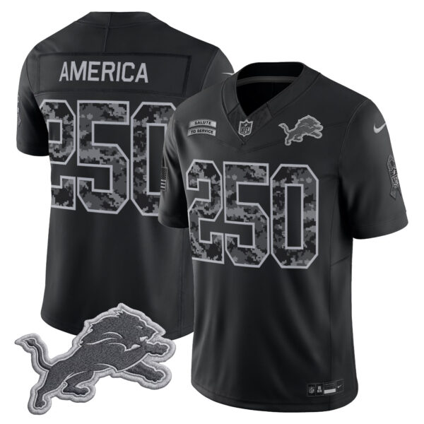 Detroit Lions #250 America 2026 Salute to Service Vapor Limited Jersey - All Stitched