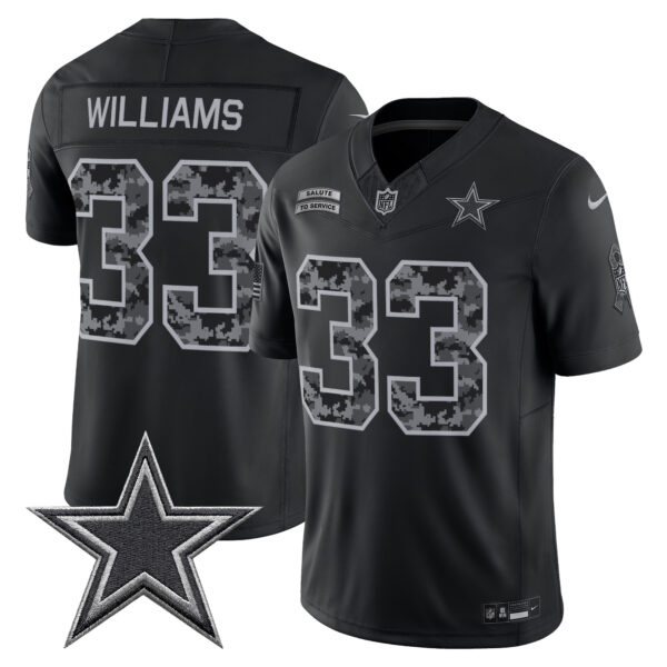 Dallas Cowboys Javonte Williams 2026 Salute to Service Vapor Limited Jersey - All Stitched