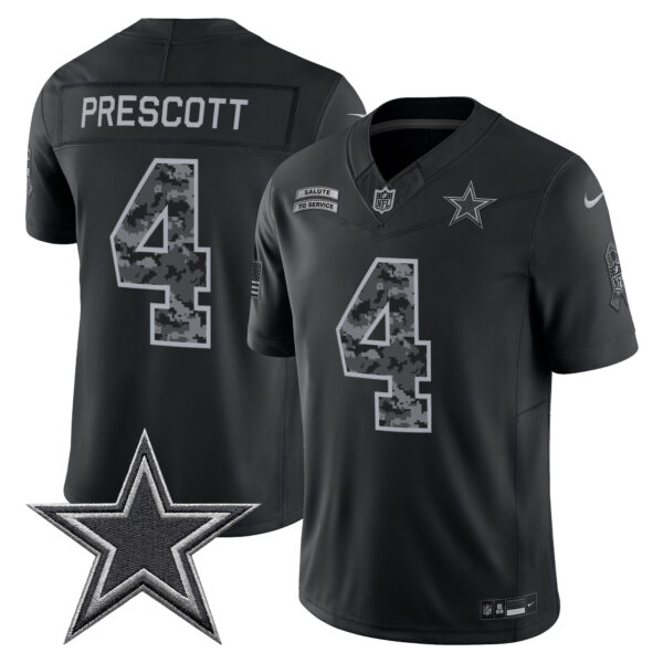Dallas Cowboys Dak Prescott 2026 Salute to Service Vapor Limited Jersey - All Stitched