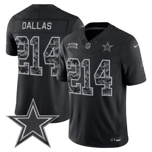 Dallas Cowboys Dallas 214 2026 Salute to Service Vapor Limited Jersey - All Stitched