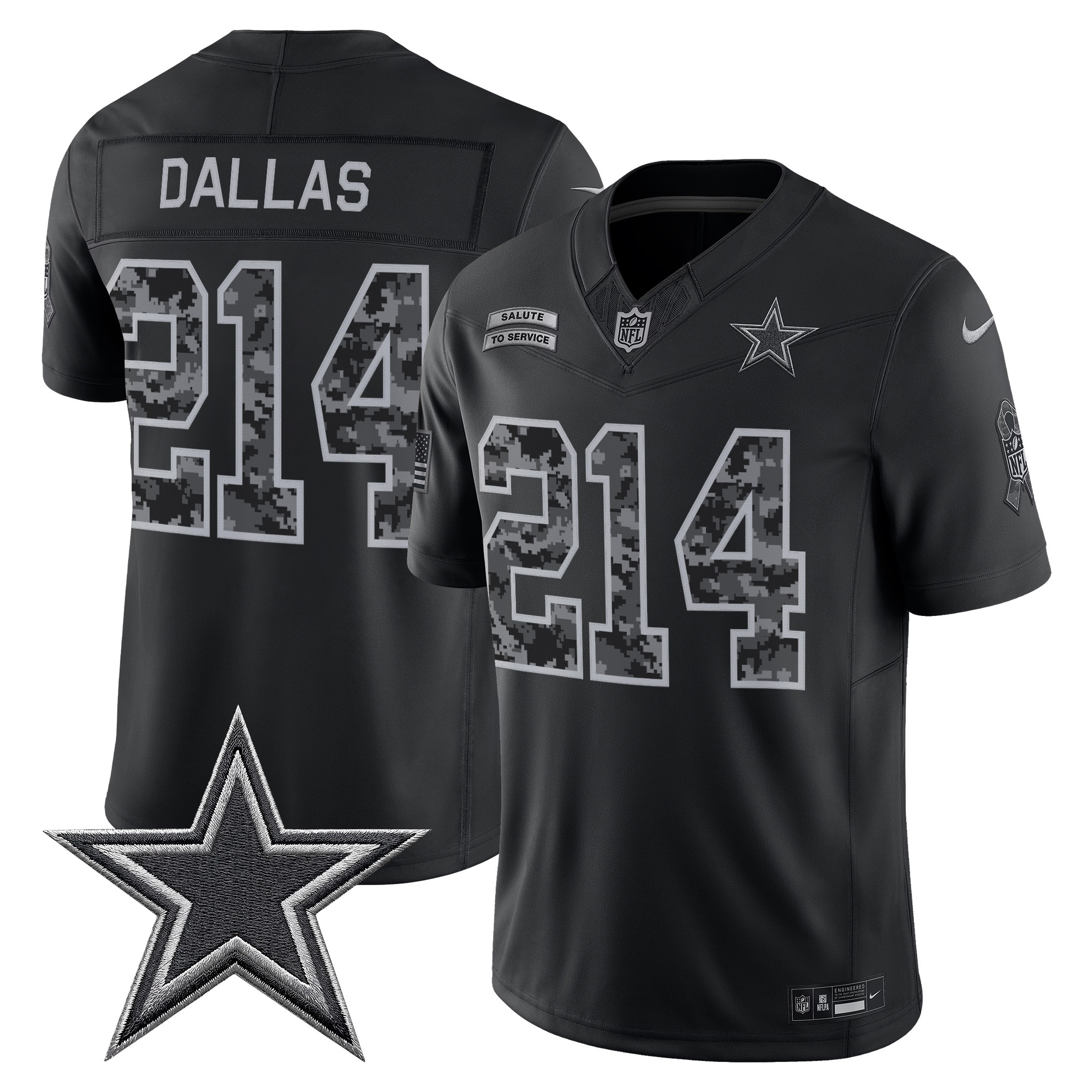 Dallas Cowboys Dallas 214 2026 Salute to Service Vapor Limited Jersey - All Stitched
