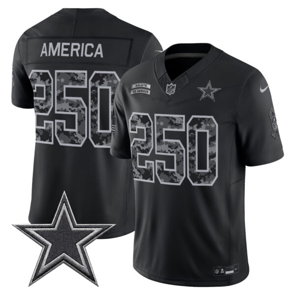 Dallas Cowboys #250 America 2026 Salute to Service Vapor Limited Jersey - All Stitched