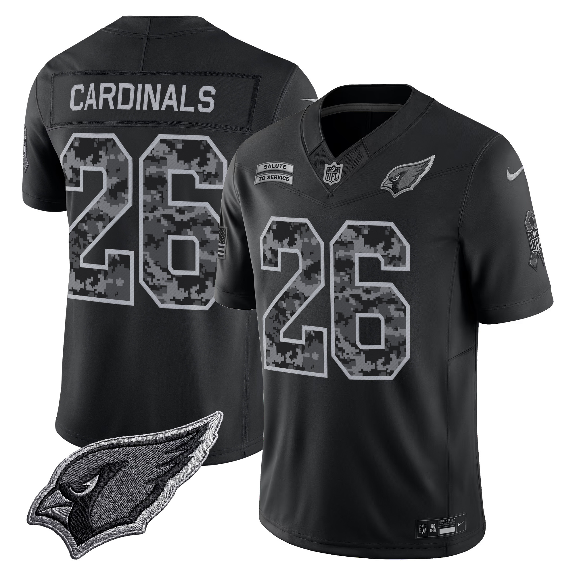 Arizona Cardinals #26 Cardinals 2026 Salute to Service Vapor Limited Jersey - All Stitched
