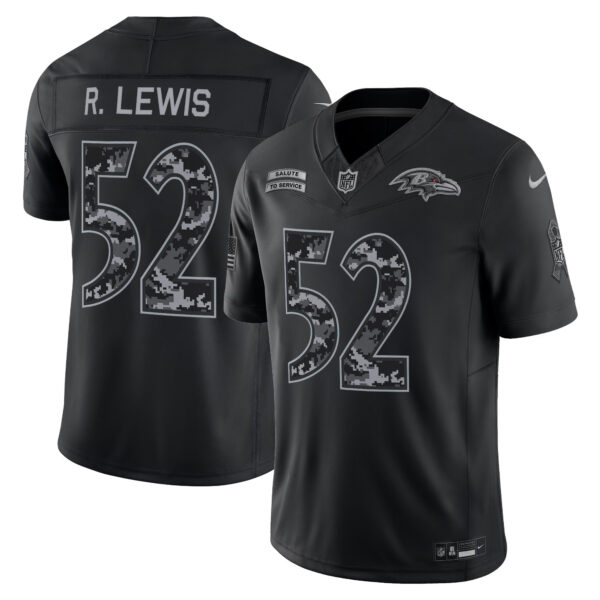 Baltimore Ravens Ray Lewis 2026 Salute to Service Vapor Limited Jersey - All Stitched