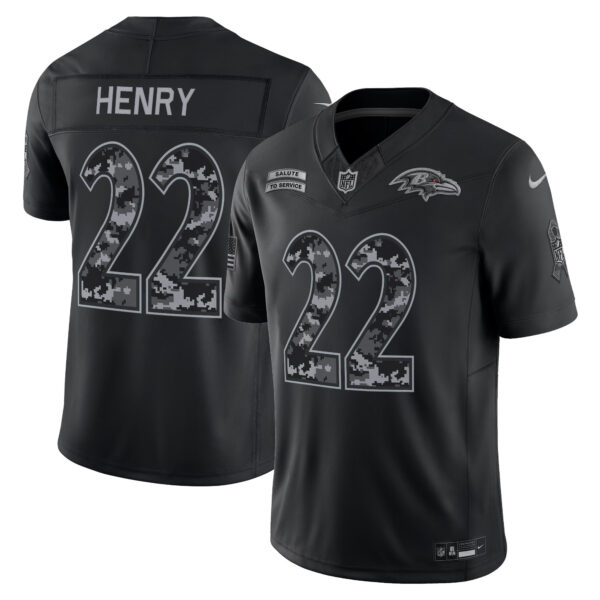 Baltimore Ravens Derrick Henry 2026 Salute to Service Vapor Limited Jersey - All Stitched