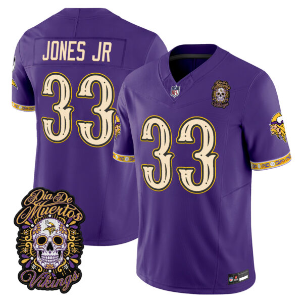 Minnesota Vikings Aaron Jones Dia de los Muertos Vapor Limited Jersey - All Stitched