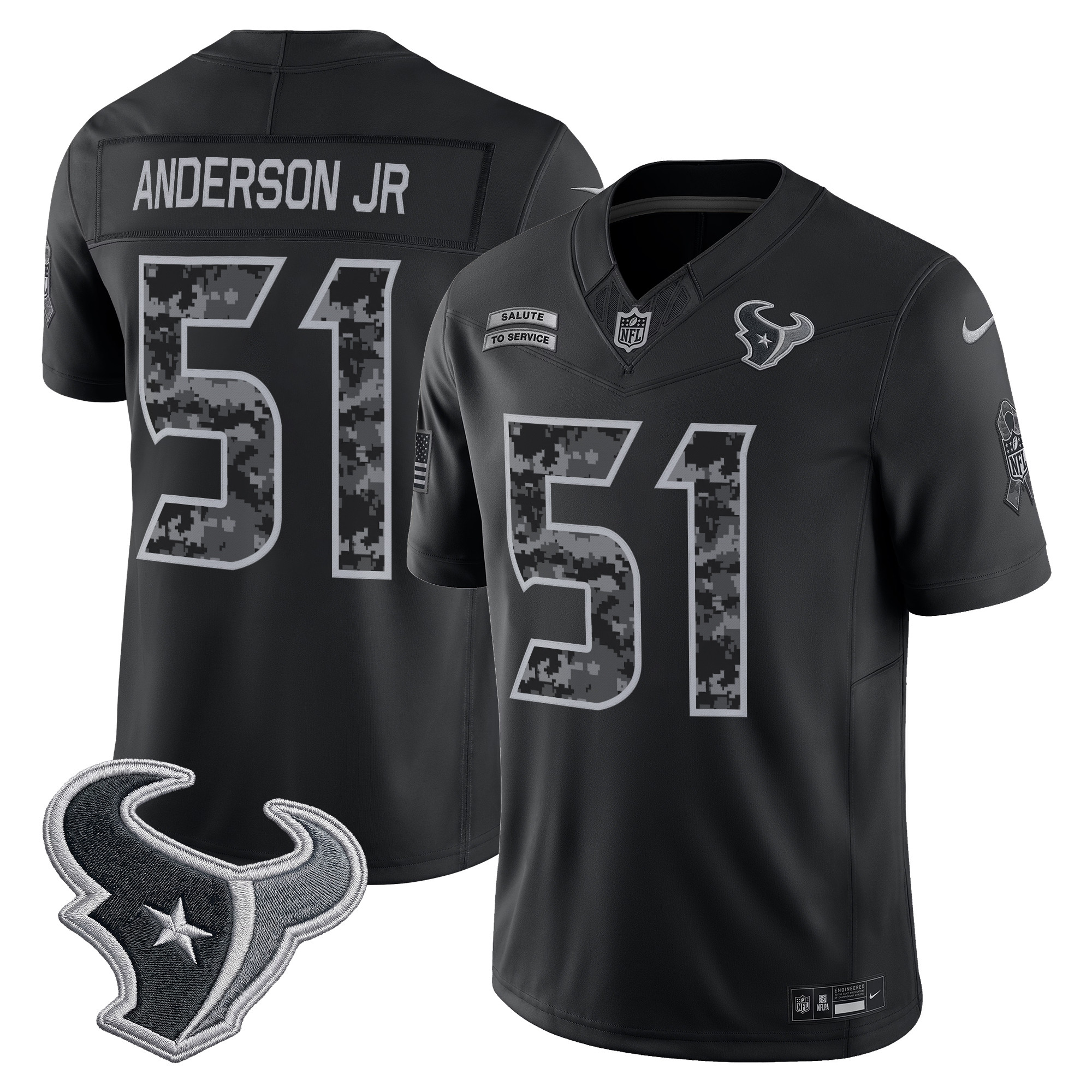 Houston Texans Will Anderson Jr. 2026 Salute to Service Vapor Limited Jersey - All Stitched