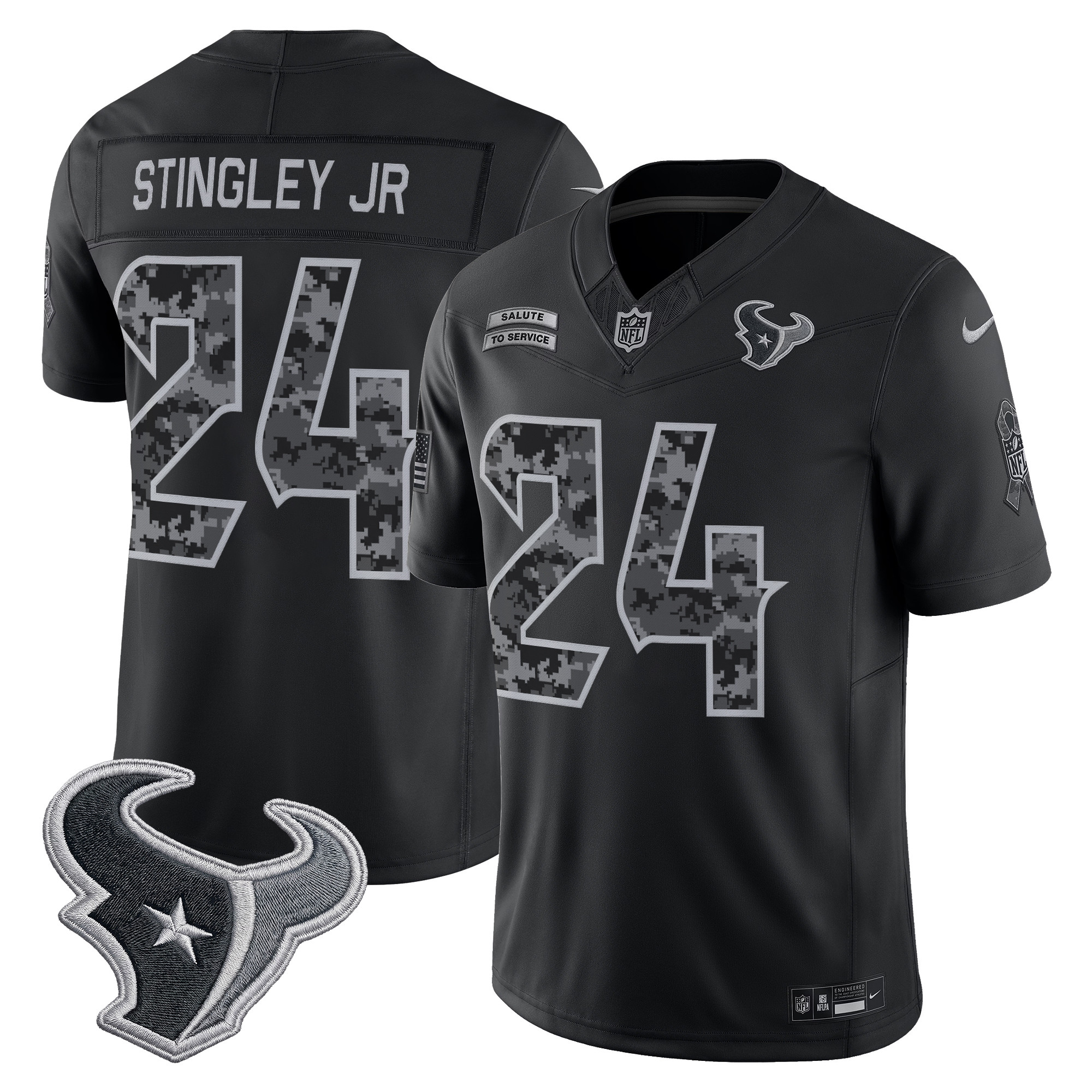 Houston Texans Derek Stingley Jr. 2026 Salute to Service Vapor Limited Jersey - All Stitched