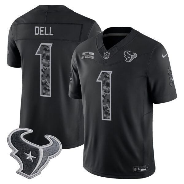 Houston Texans Tank Dell 2026 Salute to Service Vapor Limited Jersey - All Stitched