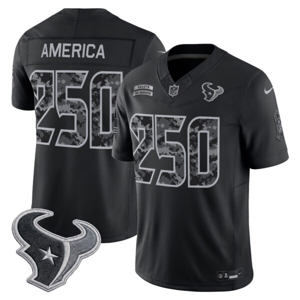 Houston Texans #250 America 2026 Salute to Service Vapor Limited Jersey - All Stitched