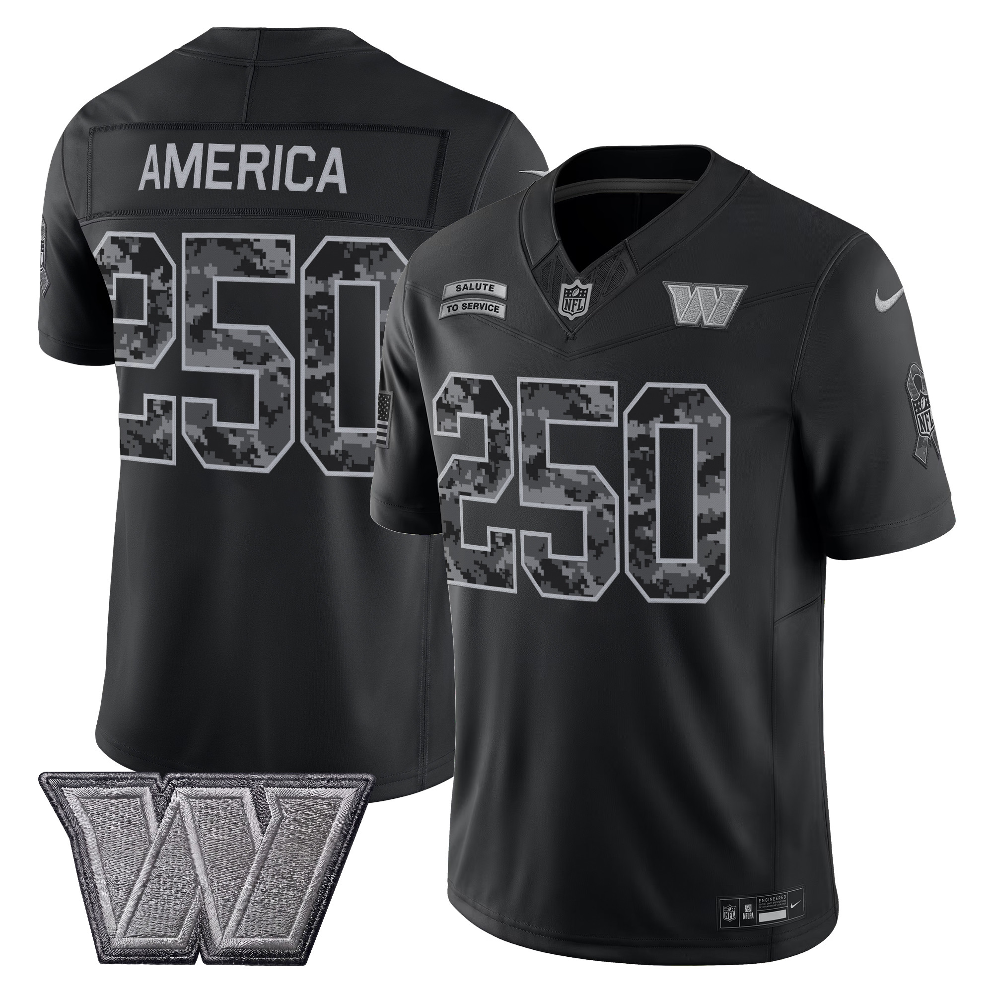 Washington Commanders #250 America 2026 Salute to Service Vapor Limited Jersey - All Stitched