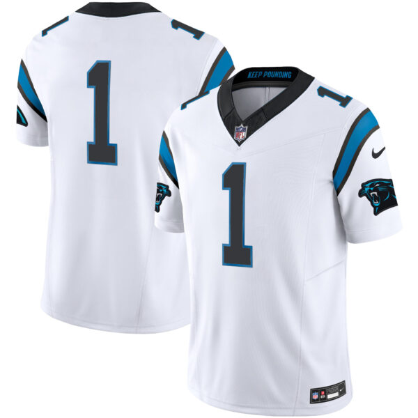 Carolina Panthers #1 Team Vapor Limited Jersey - All Stitched - White